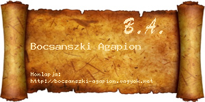 Bocsanszki Agapion névjegykártya
